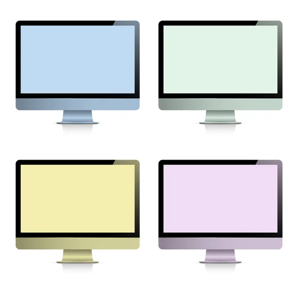 Set of realistic computer monitors — Stock Vector