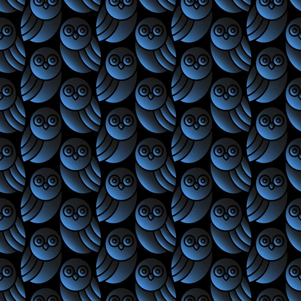 Dark pattern with owls — Stock Vector