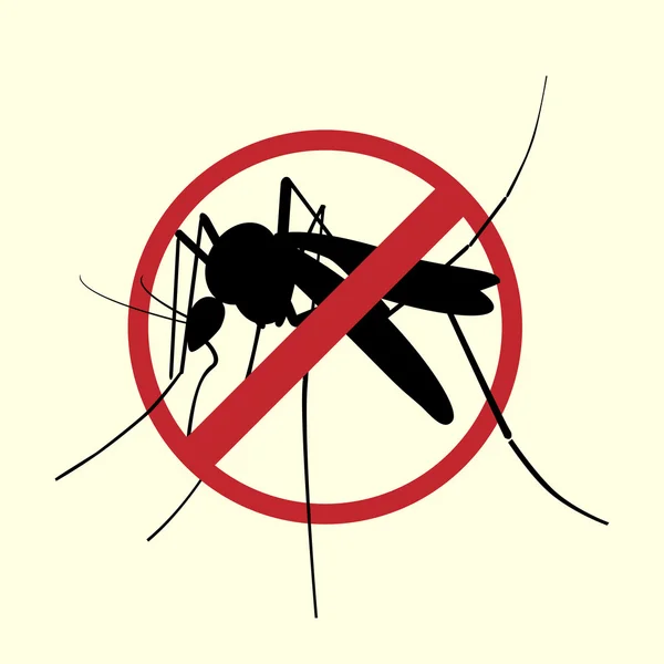Aegypti komara z zakazanych znak — Wektor stockowy