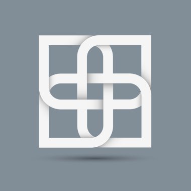 Stilize soyut beyaz simgesi 