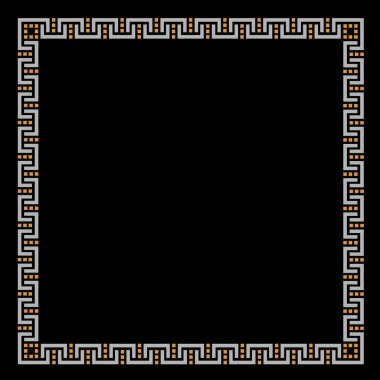 Geometrik etnik çerçeve siyah