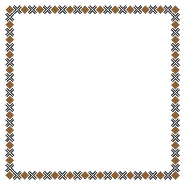 Basit geometrik etnik çerçeve 