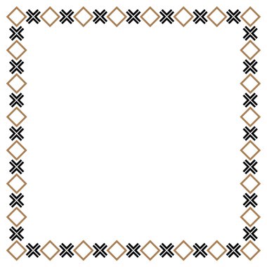 Basit geometrik etnik çerçeve 