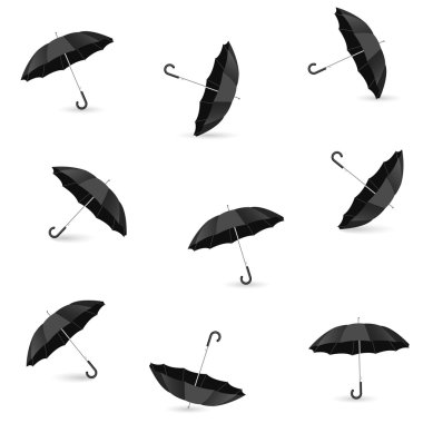 Gerçekçi siyah şemsiye ile Seamless Modeli