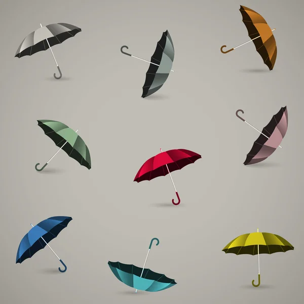 Seamless mönster med färgade paraplyer — Stock vektor