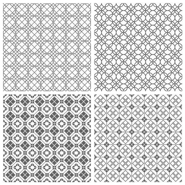 Monochrome seamless patterns — Stock Vector