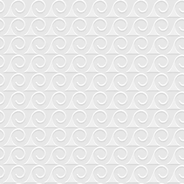 White 3d Seamless pattern of stylized waves — ストックベクタ