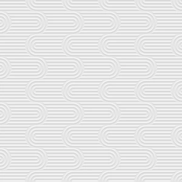 白色的 3d 曲线的条纹几何无缝模式 — 图库矢量图片