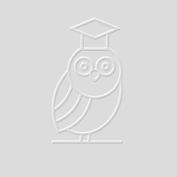 3D ikona owl - symbol mądrości — Wektor stockowy