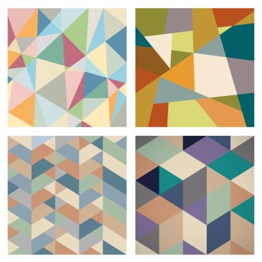 Dört Retro geometrik arka planlar 