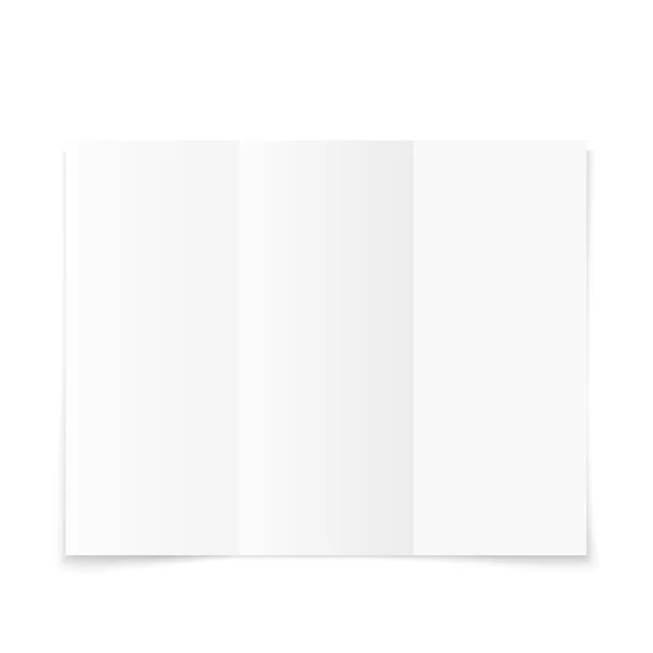 Folleto en blanco de papel tri-fold — Vector de stock