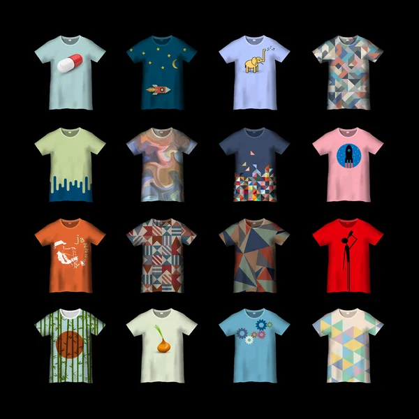 T-shirt sjabloon set — Stockvector