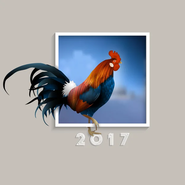 Haan - symbool van 2017 — Stockvector