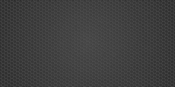 Textura Metálica Fondo Rejilla Metálica Hexágono Fondo Textura Negra Fondo — Vector de stock