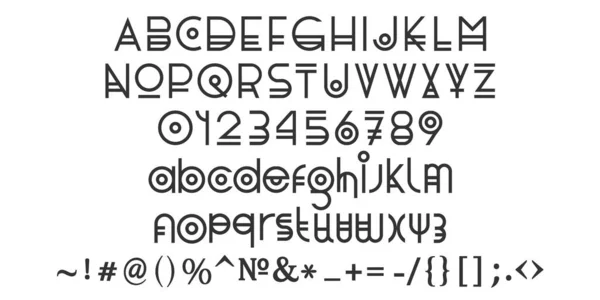 ラテン文字の大文字 数字と句読点記号のセットの小文字 ベクトルセット オリジナルスタイル — ストックベクタ