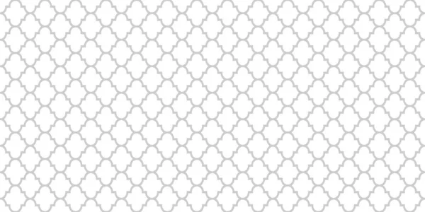 Traditional Islamic Geometric Seamless Linear Pattern Grey Arabic Wide Wallpaper — Stock Vector