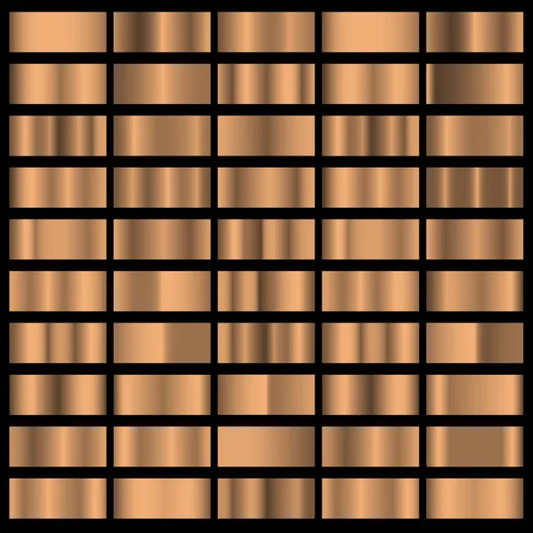 Bronze Folie Horizontale Textur Abstufung Hintergründe Eingestellt Vector Kollektion Von — Stockvektor