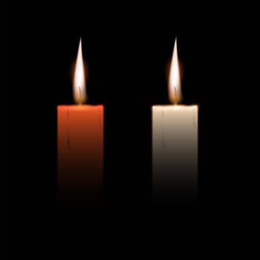 Cenaze mumları, ölüm ilanı mesajı, RIP anısına taziyeler. Ölümün yasını tutan bellek belirleyicisi için vektör ayarlandı