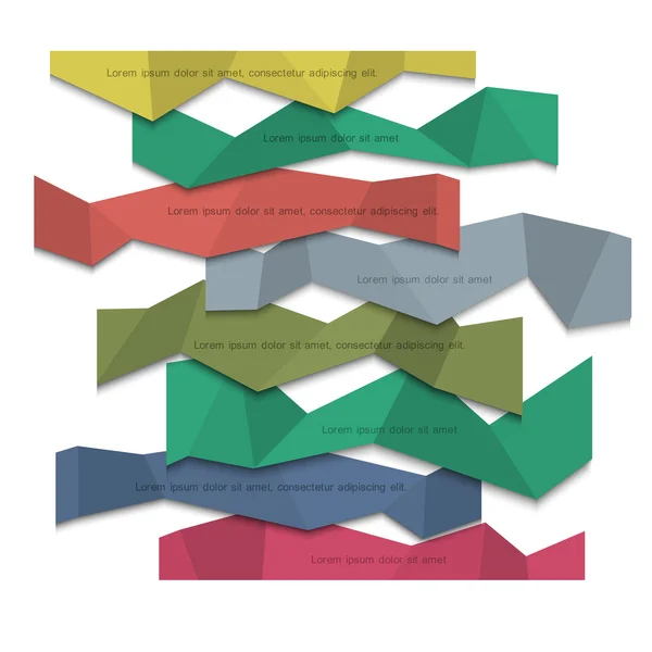 3D färgat papper banners — Stock vektor