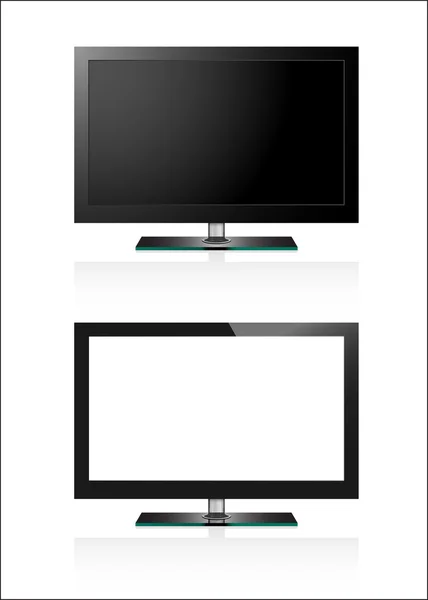 Két tv, lapos képernyő lcd — Stock Vector