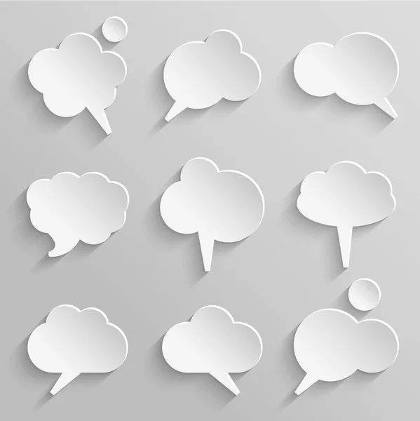 Set of paper speech bubbles — Stock Vector