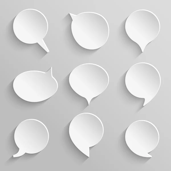 Set of paper speech bubbles — Stock Vector