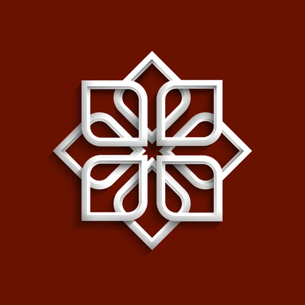 White 3d ornament in arabic style — Stock Vector