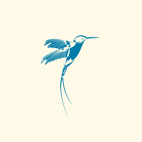 热带蜂鸟的剪影 — 图库矢量图片