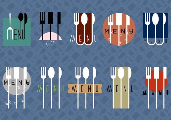 集时尚餐厅菜单设计 — 图库矢量图片