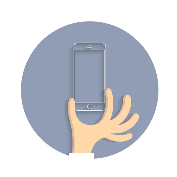 Икона руки со смартфоном — стоковый вектор