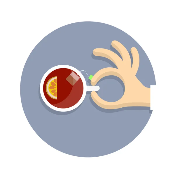 Ruce drží šálek čaje — Stockový vektor