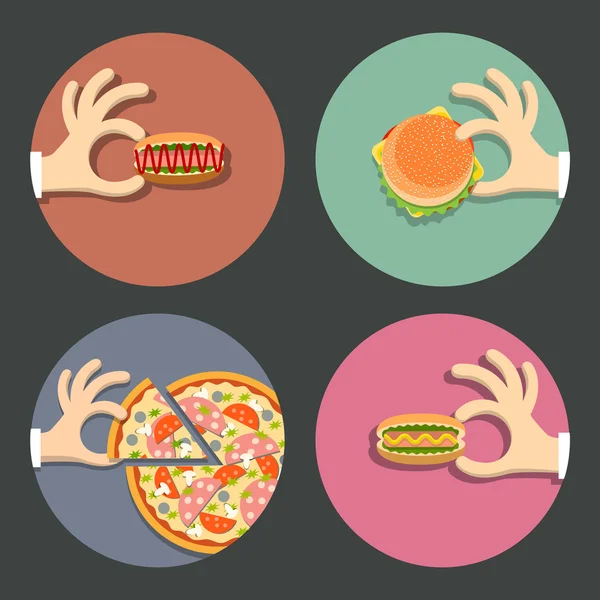 Icônes alimentaires Ast — Image vectorielle