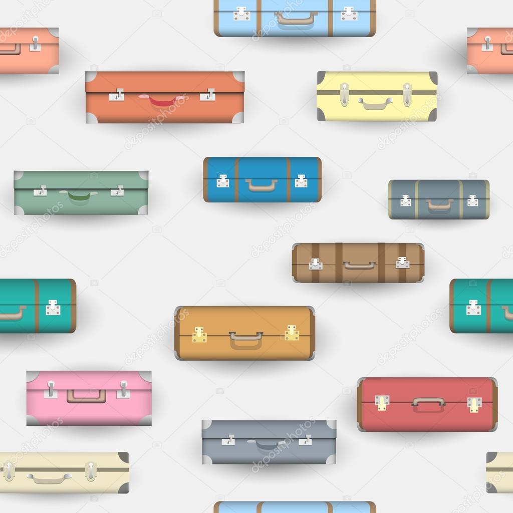 Pattern with colorful suitcases