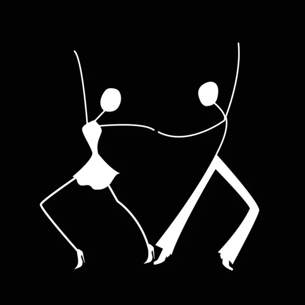 Bailando hombre y mujer — Vector de stock