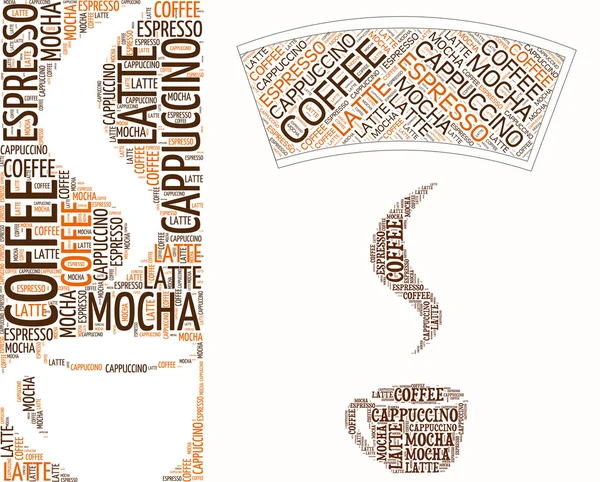 Coffee cup made of words — Stock Vector