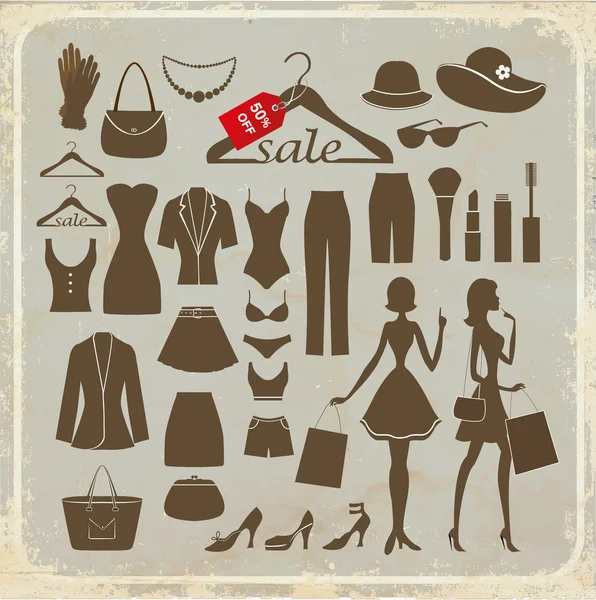 Set de moda — Vector de stock