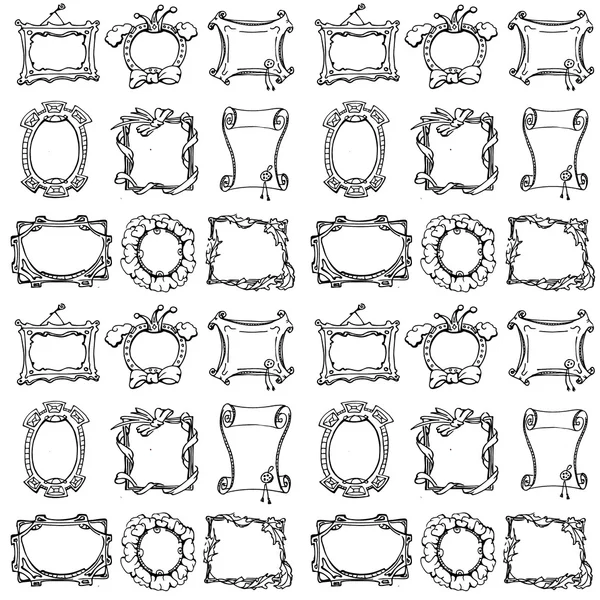 Doodle frames. Seamless pattern. — Stock Vector
