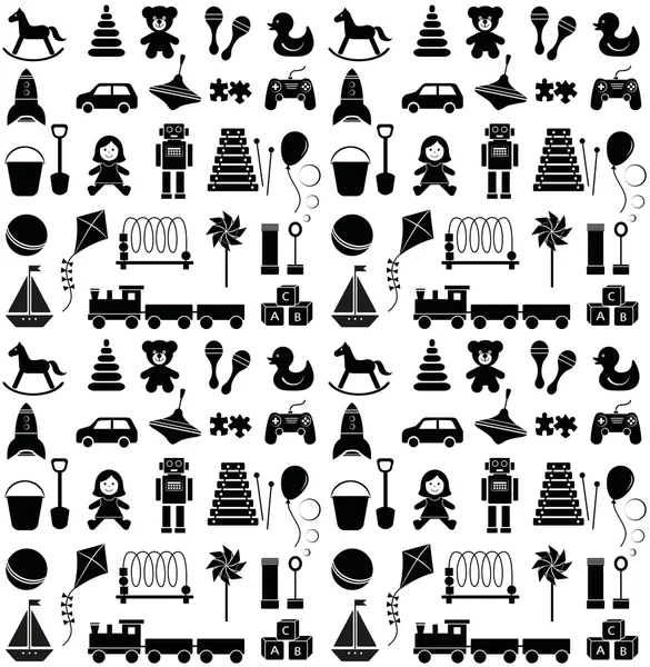 Toys icons. Seamless pattern. — Stock Vector