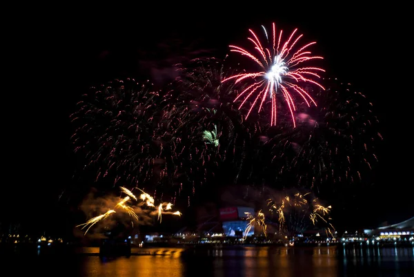 2016-07-02 Singapore national day fireworks display rehearsal — Stock Photo, Image