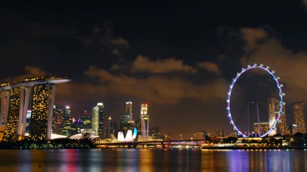 Singapore 2016-05-02 Time lapse vedere de noapte a orizontului Singapore — Videoclip de stoc