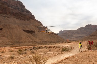 2015-Aralık Grand Canyon ABD Milli Parkı helikopter iniş