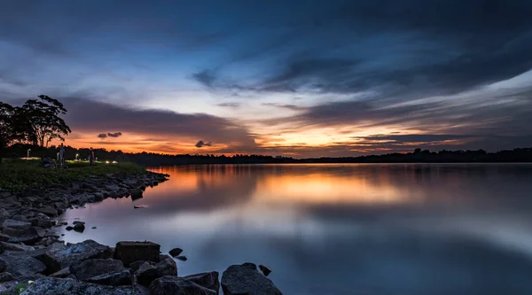 2020 Singapore Sunset View Upper Seletar Reservoir Park — Stock Photo, Image