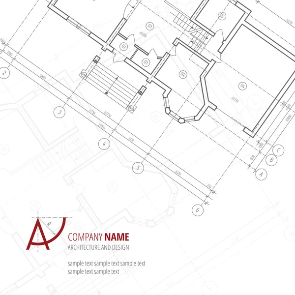 Mimari vektör arka planı. Gri bina planı siluet ve A-harf logo mimarisi ve tasarım şirketi.