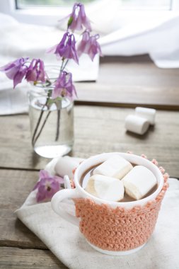 Sıcak kakao marshmallows Kupası ile