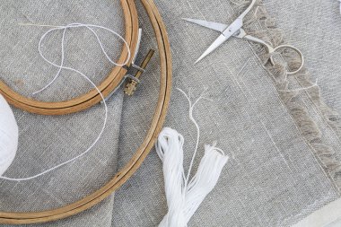 Nakış, giyim iğne, iplik, makas ve embroid için ayarla