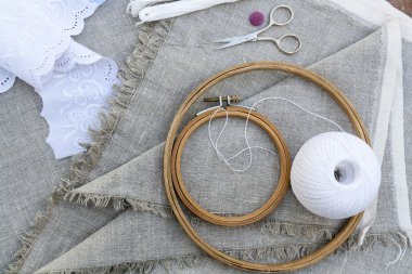 Nakış, giyim iğne, iplik, makas ve embroid için ayarla