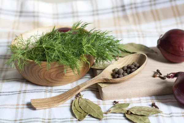 Dill und Gewürze — Stockfoto