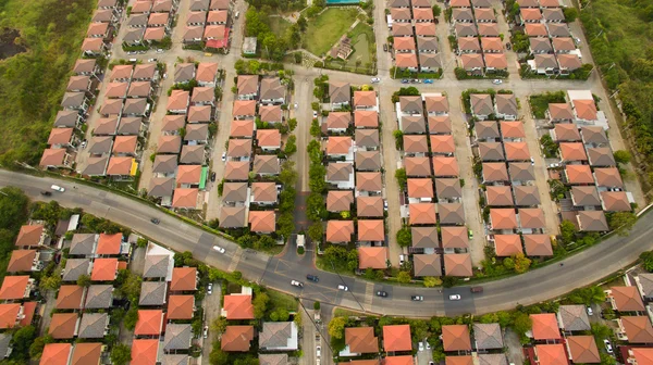 Aerial view of home village in thailand use for land development — Stock Photo, Image