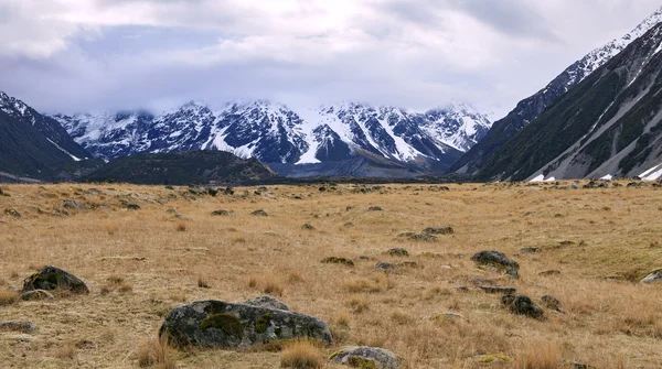 Paisaje de aoraki - mt.cook parque nacional en el sur de la isla nueva zea — Foto de Stock