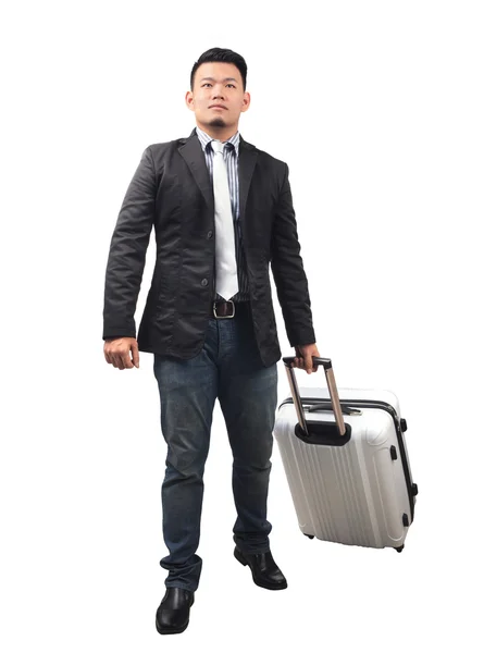 Corpo inteiro retrato de mais jovem asiático homem de negócios e viajando l — Fotografia de Stock